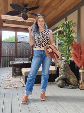 Destini cuffed straight leg jeans